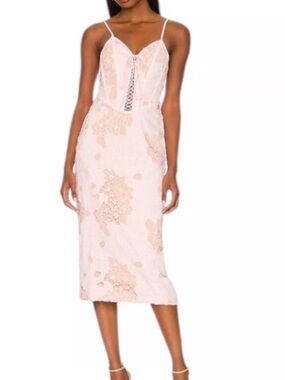 NWT Blush Pink Lace Cutout Maxi Dress